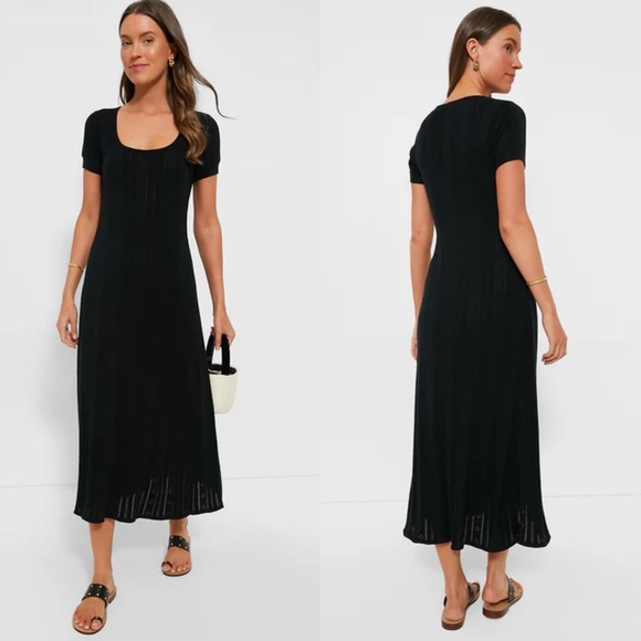 Tuckernuck Dresses & Skirts - NWT Tuckernuck Black Pointelle Ryder Midi Dress